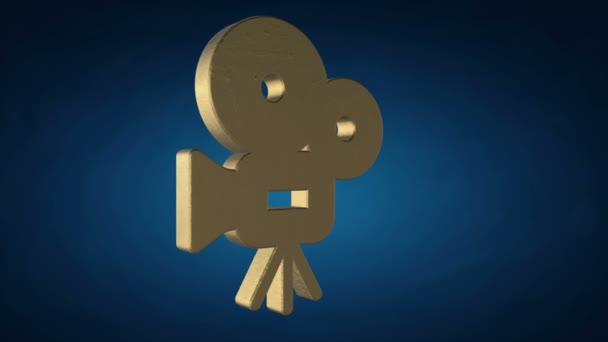 Film camera logo draaien — Stockvideo