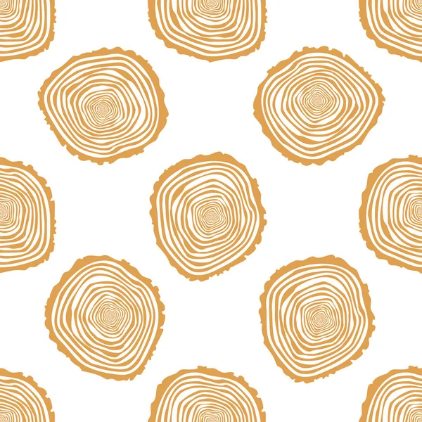 Tree Rings Seamless Vector Pattern. — Stock Vector