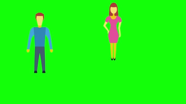 Social Media Mann und Frau Infografik — Stockvideo