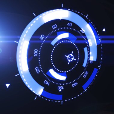 Fütüristik Hud hedef Ux UI arabirimi.