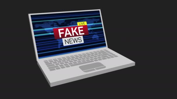 3d notebook mostrano notizie false — Video Stock