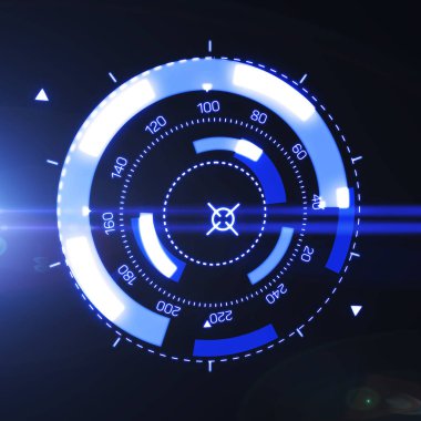 Fütüristik Hud hedef Ux UI arabirimi.