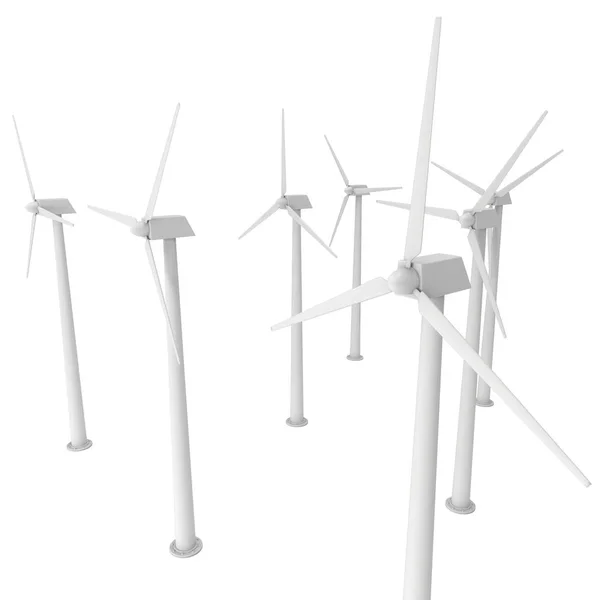 Wind turbine 3d render — Stockfoto