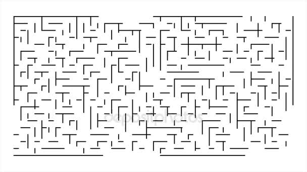 Doolhof spel achtergrond. Labyrint met ingang en uitgang. — Stockvideo