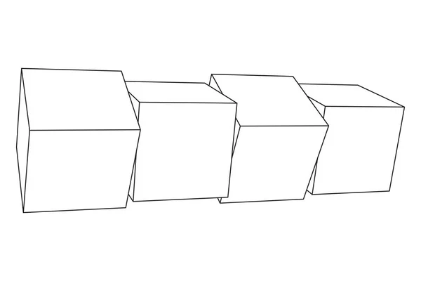 Elemente de plasă Cubes . — Vector de stoc