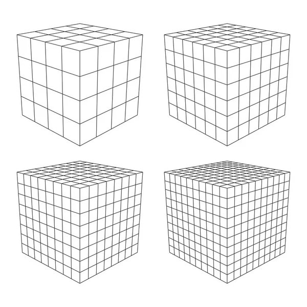 Cubo de malha Wireframe . — Vetor de Stock