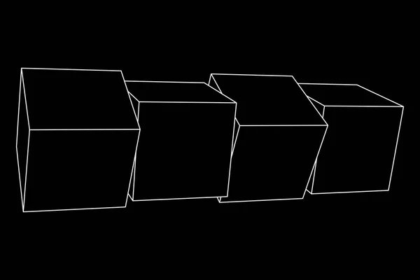 Gitterwürfel-Elemente. — Stockvektor