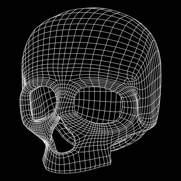 Totenkopfzeichnung im Retro-Holzschnitt, geätzt oder graviert — Stockvektor