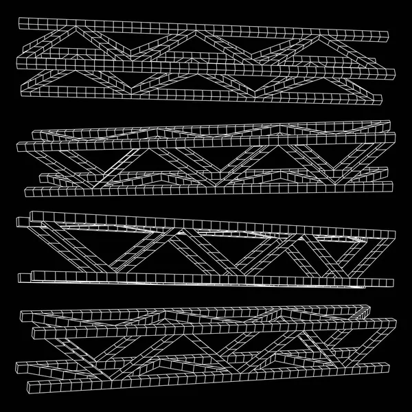 Stalen truss ligger element — Stockvector