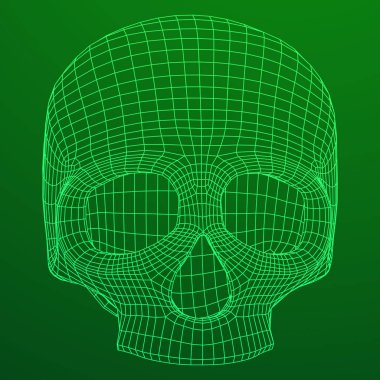 Kafatası eski bir ahşap oymalı ya da oymalı şekilde çizilmiş