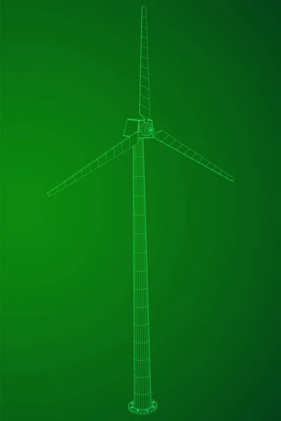 Векторная проводка ветряных турбин — стоковый вектор