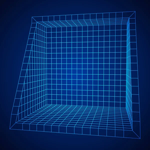 Wireframe Mesh segment vak — Stockvector