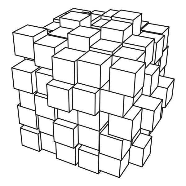 Cube en treillis métallique . — Image vectorielle