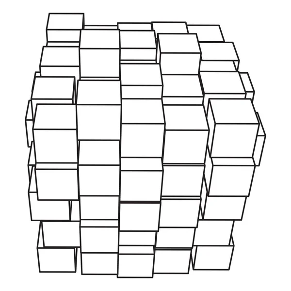 Cubo de malla Wireframe . — Archivo Imágenes Vectoriales