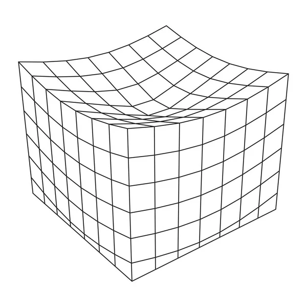 Wireframe Mesh smelten vak — Stockvector