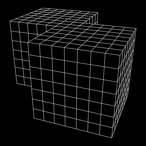 Caja doblada de malla Wireframe — Archivo Imágenes Vectoriales