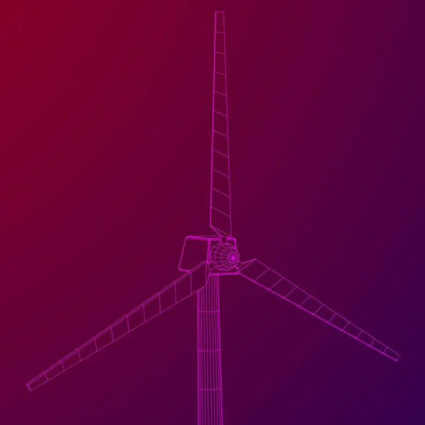 风力涡轮机矢量线框 — 图库矢量图片