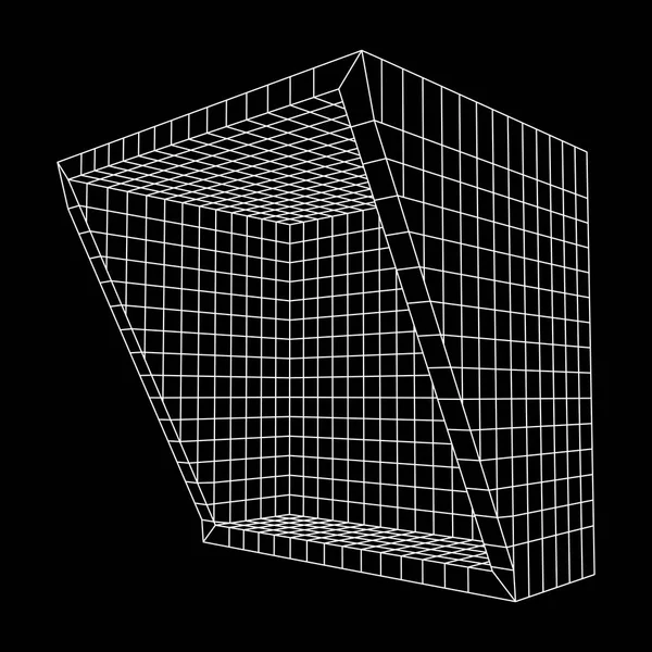 Wireframe Mesh Slice Box — Stock vektor