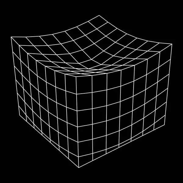Drátový model Mesh taveniny Box — Stockový vektor