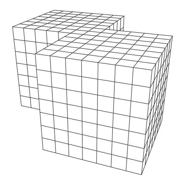 Caja doblada de malla Wireframe — Archivo Imágenes Vectoriales