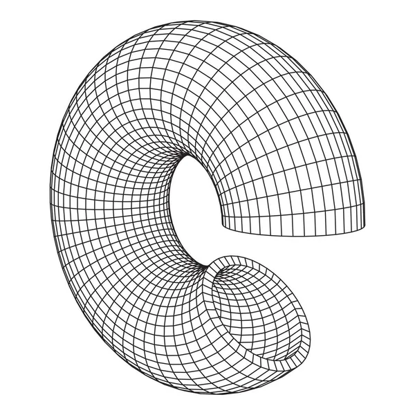 Abstraktní drátový model torus plátek kobliha. — Stockový vektor