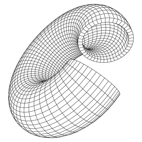 Abstrakte Drahtstruktur Torus Slice Donut. — Stockvektor