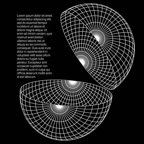 Hemisfério de malha de armação —  Vetores de Stock