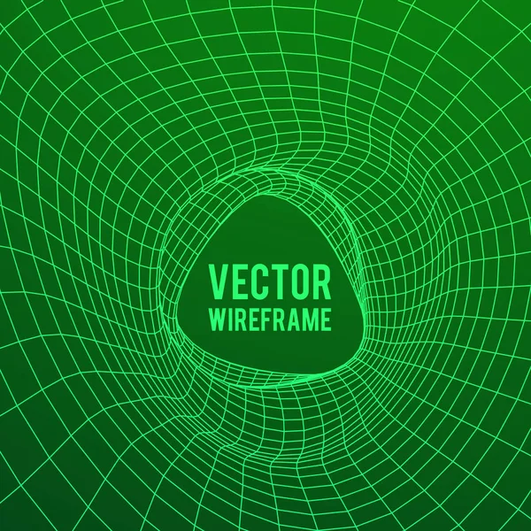 Wireframe Mesh organiska tube — Stock vektor
