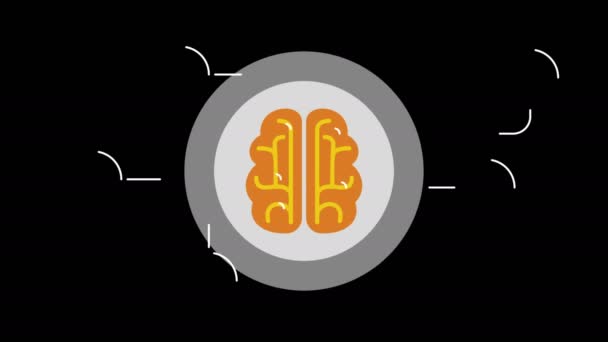 Koncept infographic mozku. — Stock video