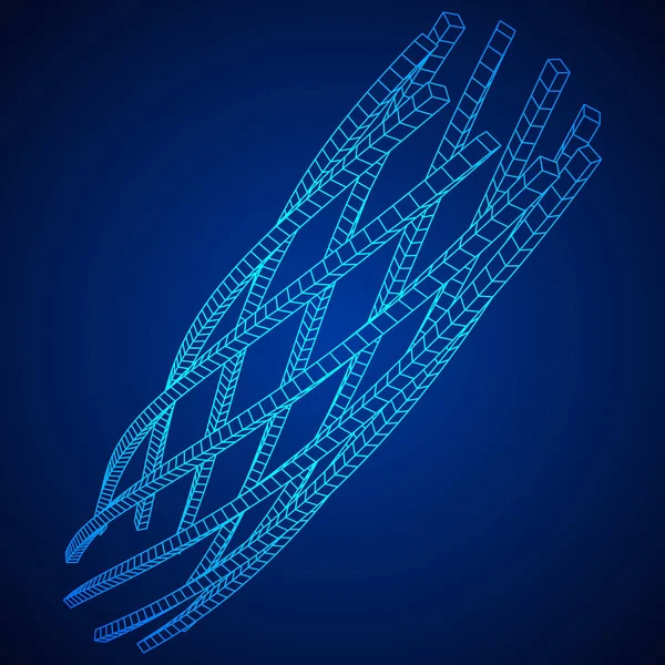 Düşük Poli tel kafes kafes arka plan.