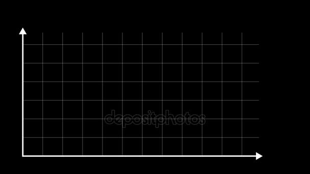 Eixo de setas com grade para gráfico gráfico de gráfico infográfico — Vídeo de Stock
