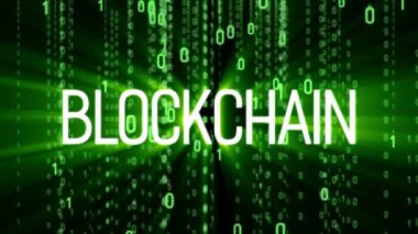 Blockchain teknoloji matris arka plan
