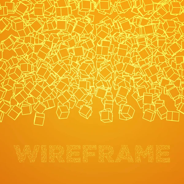 Wireframe Mesh Cube. — Stock Vector