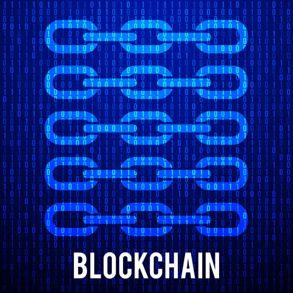 Blockchain ikili bilgisayar kodu — Stok Vektör