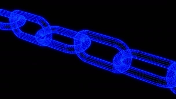 Hareketli tel kafes Blockchain bağlantılar — Stok video