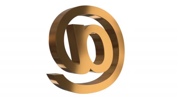 Gold e-mail symbol loop rotate — Stock Video