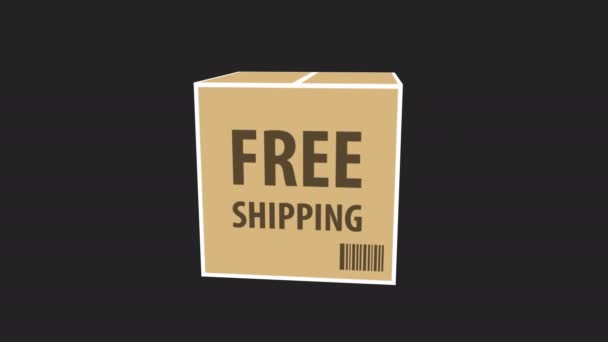 Box package free shipping service. — Stock Video