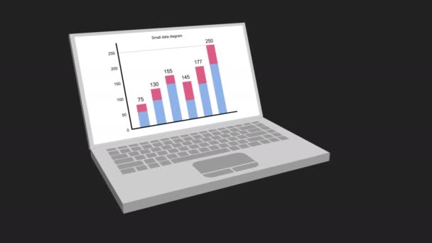 Balkendiagramm mit Pfeilachse. — Stockvideo