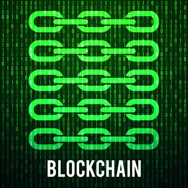 Blockchain ikili bilgisayar kodu — Stok Vektör