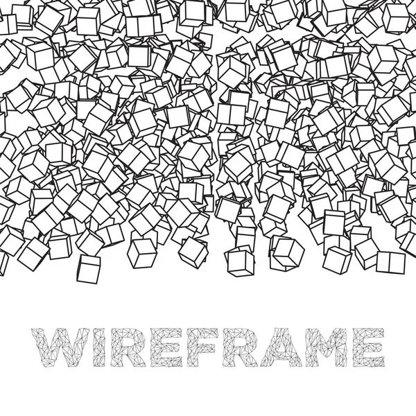 Cubo de malla Wireframe . — Archivo Imágenes Vectoriales