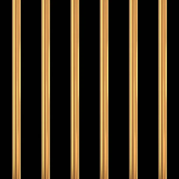 Barre prigione d'oro su nero — Vettoriale Stock
