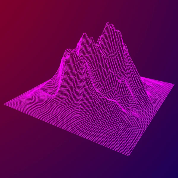 Fond de terrain Wireframe . — Image vectorielle