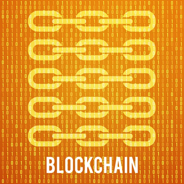 Blockchain ikili bilgisayar kodu — Stok Vektör