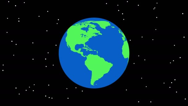 Earth globe cartoon — Stockvideo