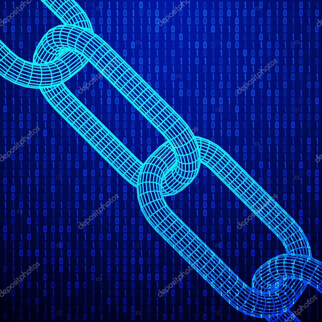 Vector of Blockchain Binary Computer Code Blockchain. Cripto currency bitcoin. Global internet worldwide. Abstract Matrix Background. Binary Computer Code. Vector Tech Background. stock vector