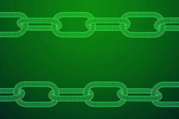 Tel kafes Blockchain bağlantılar — Stok Vektör