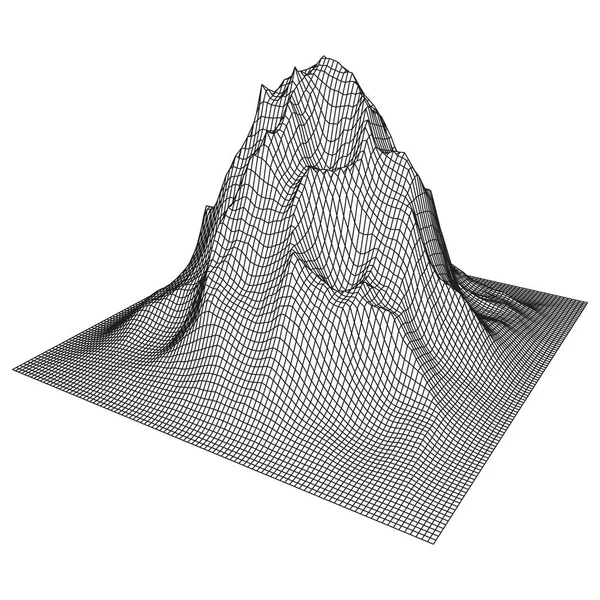 Wireframe terrein achtergrond. — Stockvector