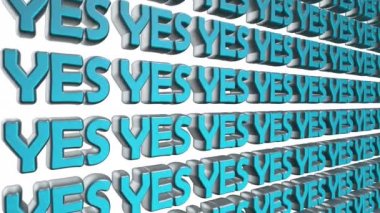 3B metin ekran üzerinde yüzen Evet