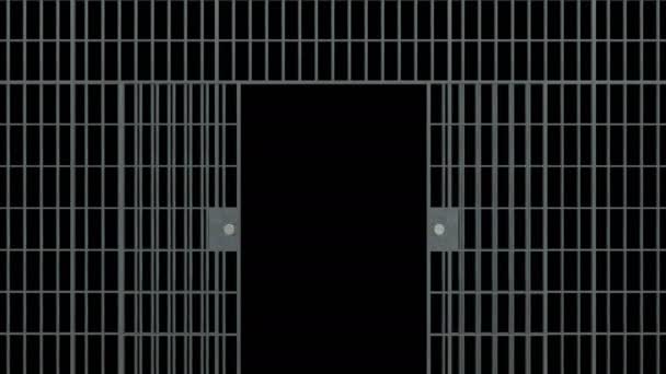 Barras de prisión cerradas — Vídeo de stock