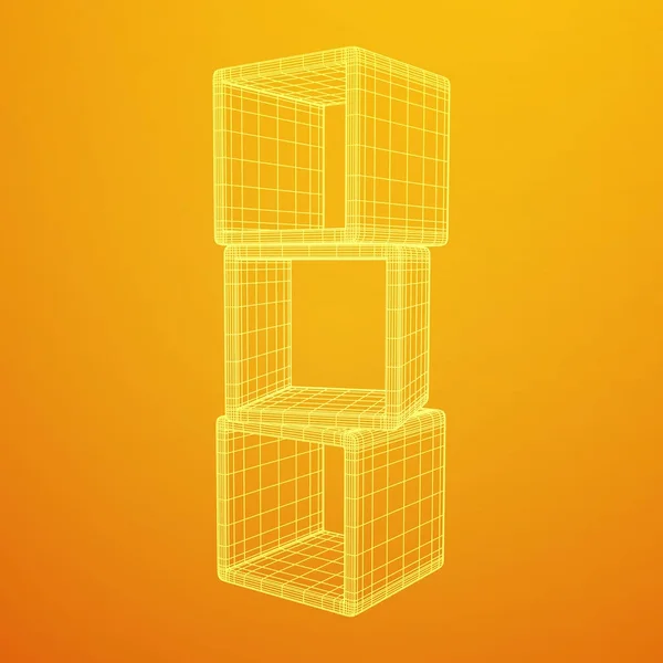 Zobrazení produktu krabice 3d. — Stockový vektor